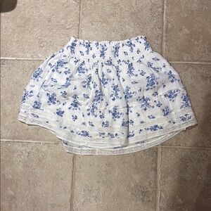 Floral Blue and White Skirt